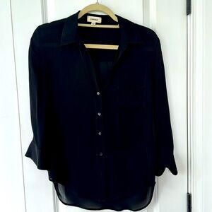 L’AGENCE Black Silk Blouse Size S/P